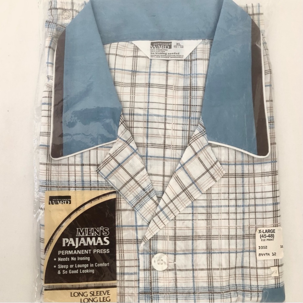Vintage Montgomery Ward Grandpa Pajamas Men's XL 70s  Old School Classic